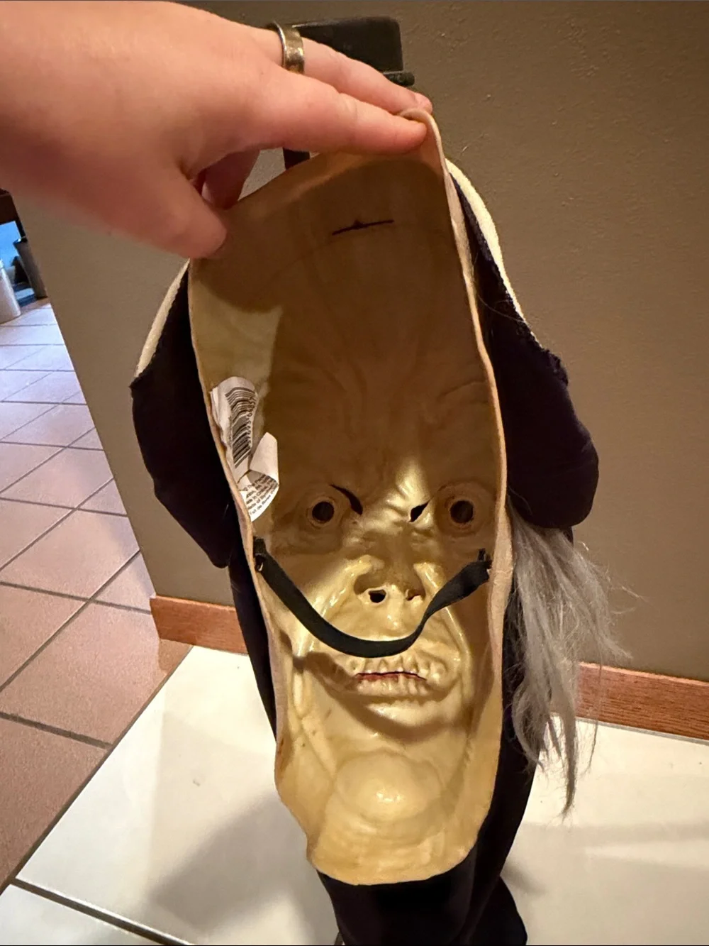 Vintage 1998 Halloween Mask Paper Magic Group Halloween Latex Mask Hooded Witch